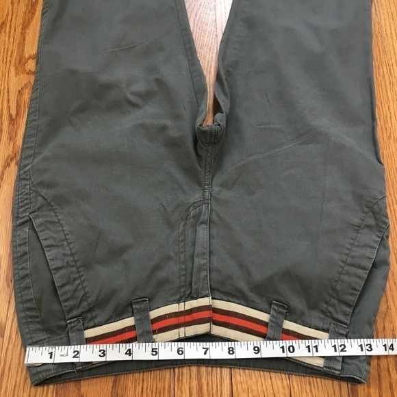 Vintage Uright Mid Rise Olive Green Cropped Straight leg Causal Capris Pants - Picture 8 of 12